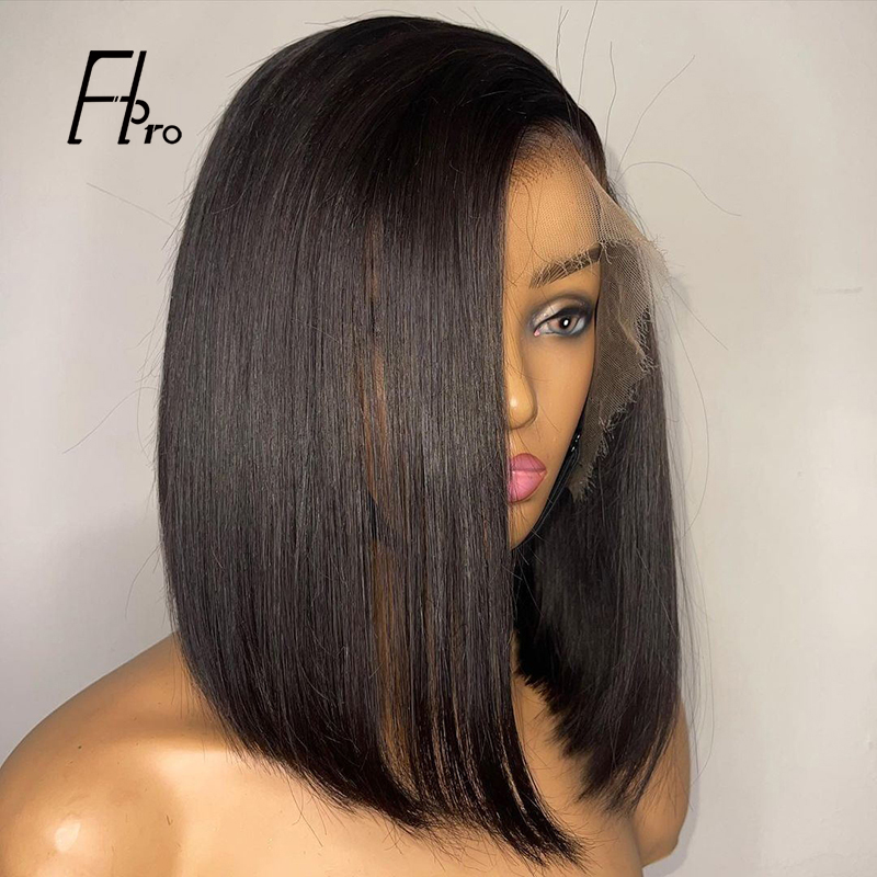 13x4 Front Lace Wig Bob Natural Density Virgin Hair Wigs